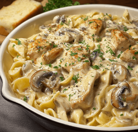 Penne Poulet Sauce Champignon
