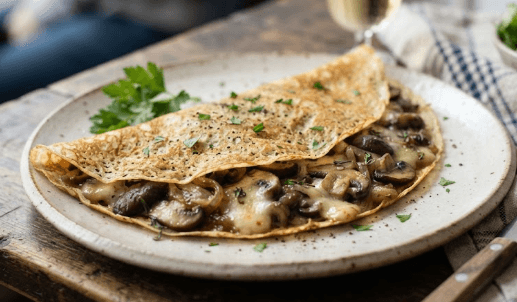 Crêpe, Champignons, fromage