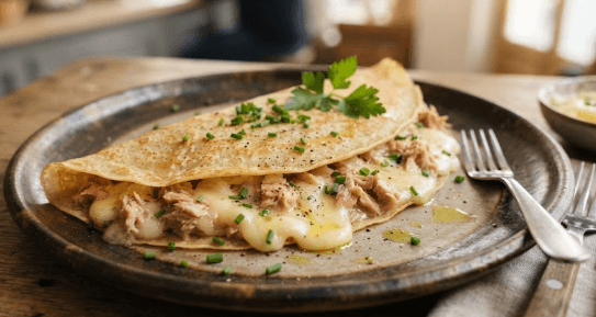Crêpe, Thon, fromage