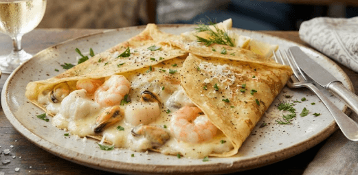 Crêpe, Fruit de Mer, fromage