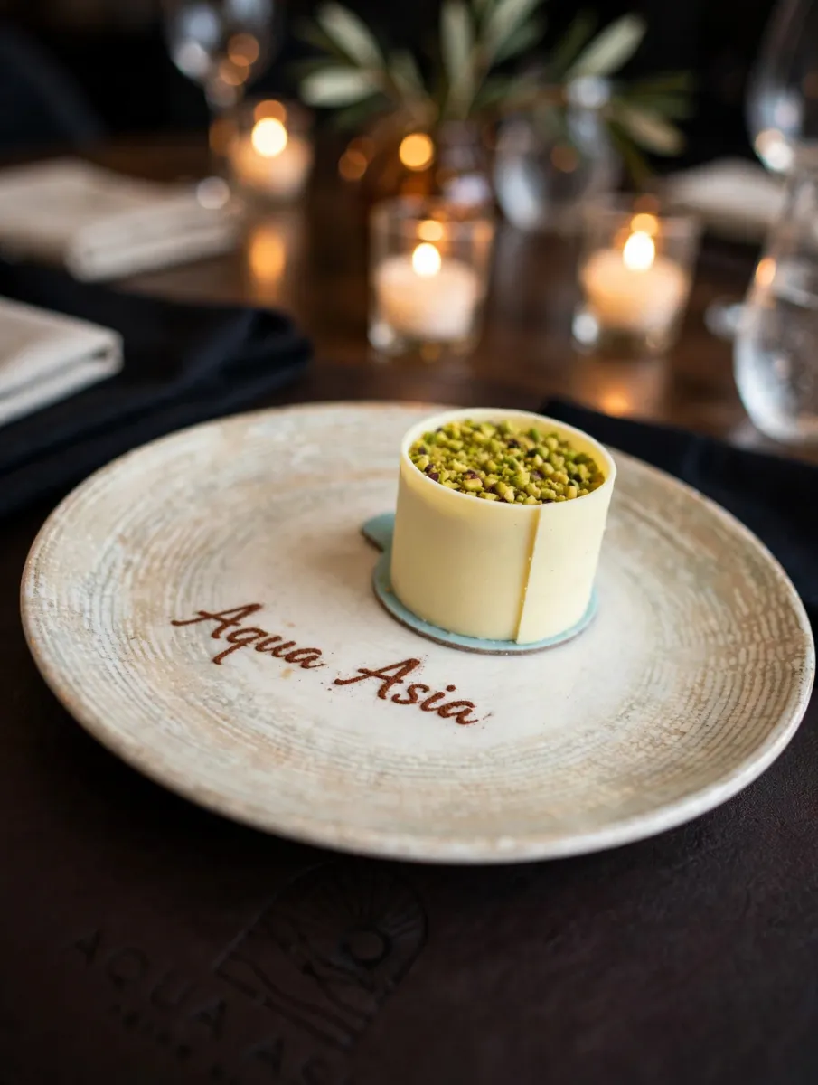 entremets blanc pistache