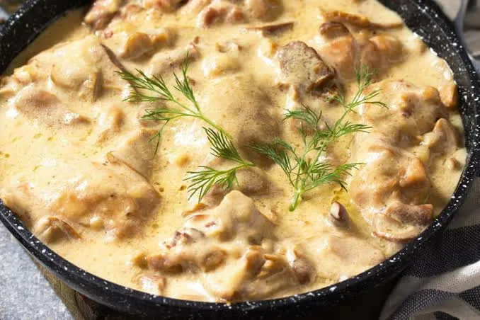 Emincé de poulet sauce moutard