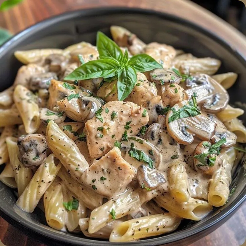 pasta poulet sauce champignon