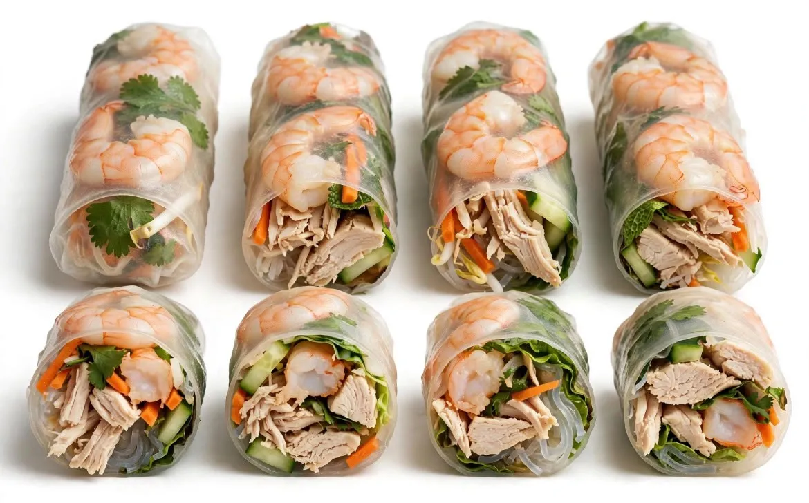 Rouleaux de Printemps Poulet Crevettes (8 Pcs)